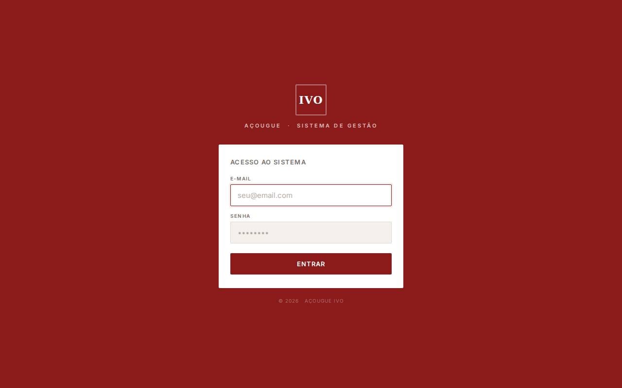 Captura de tela do site Açougue IVO · Sistema PDV