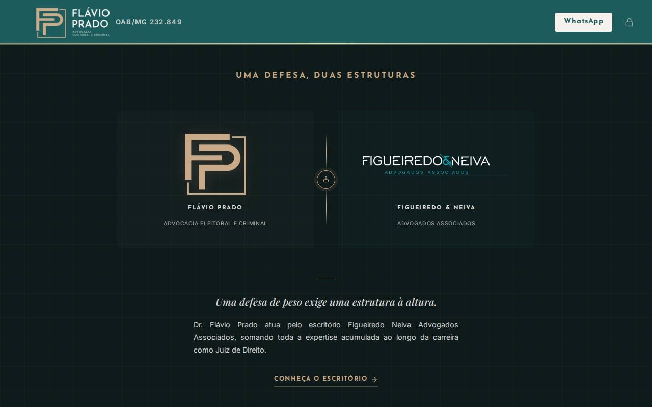 Captura de tela do site Flávio Prado · Advocacia