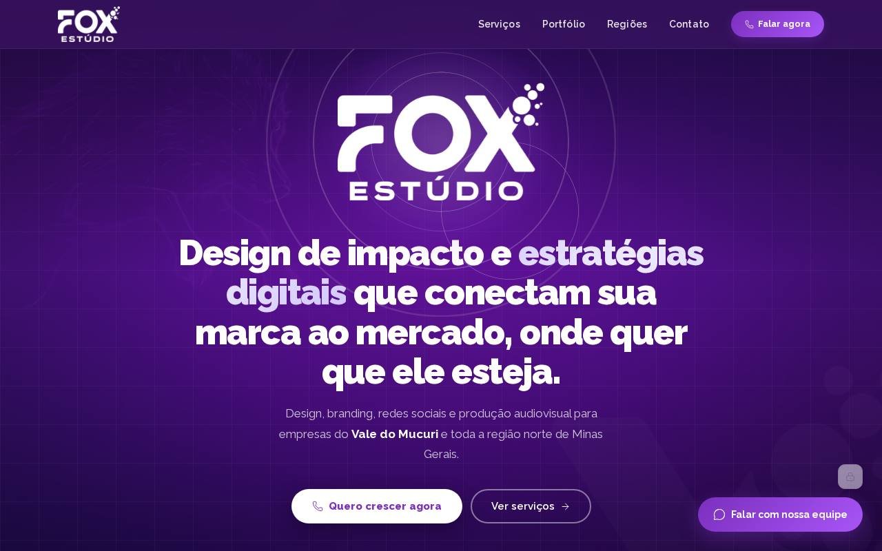 Captura de tela do site Fox Studio Hub