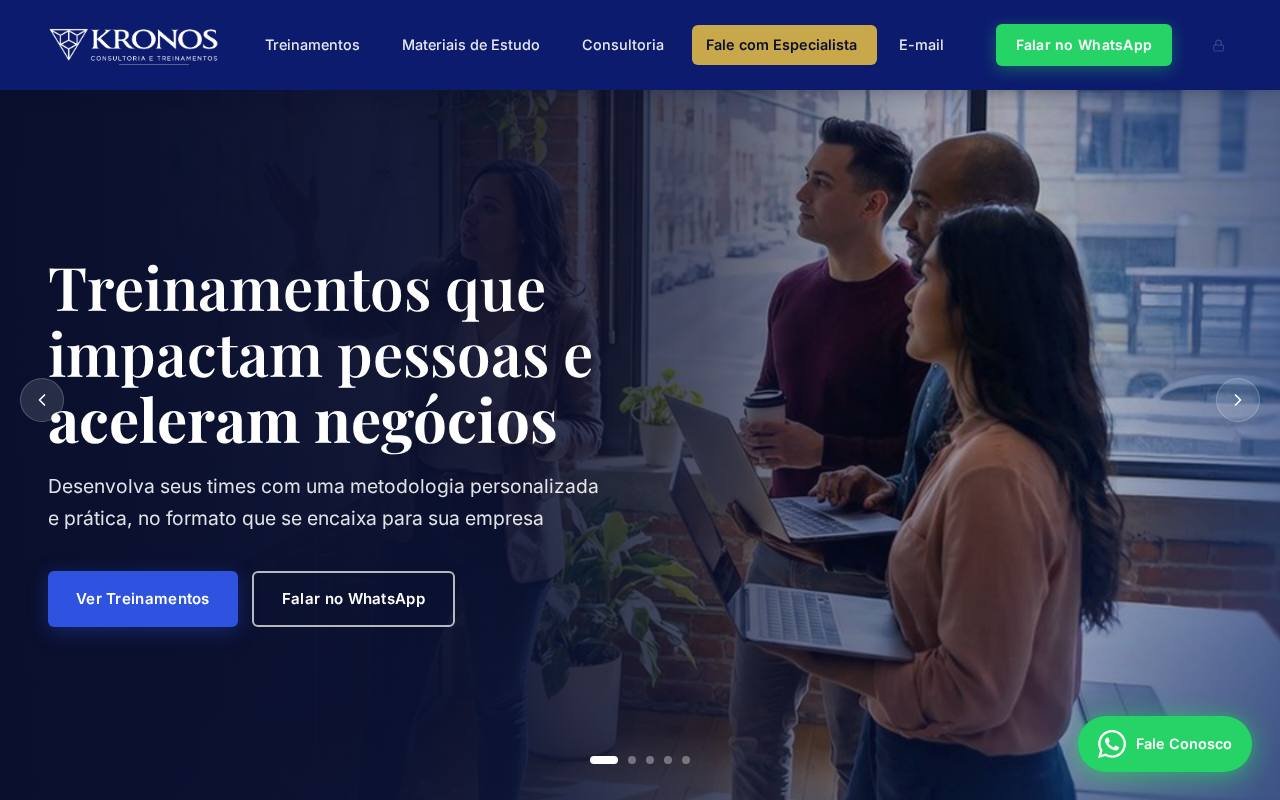 Captura de tela do site KRONOS Consultoria