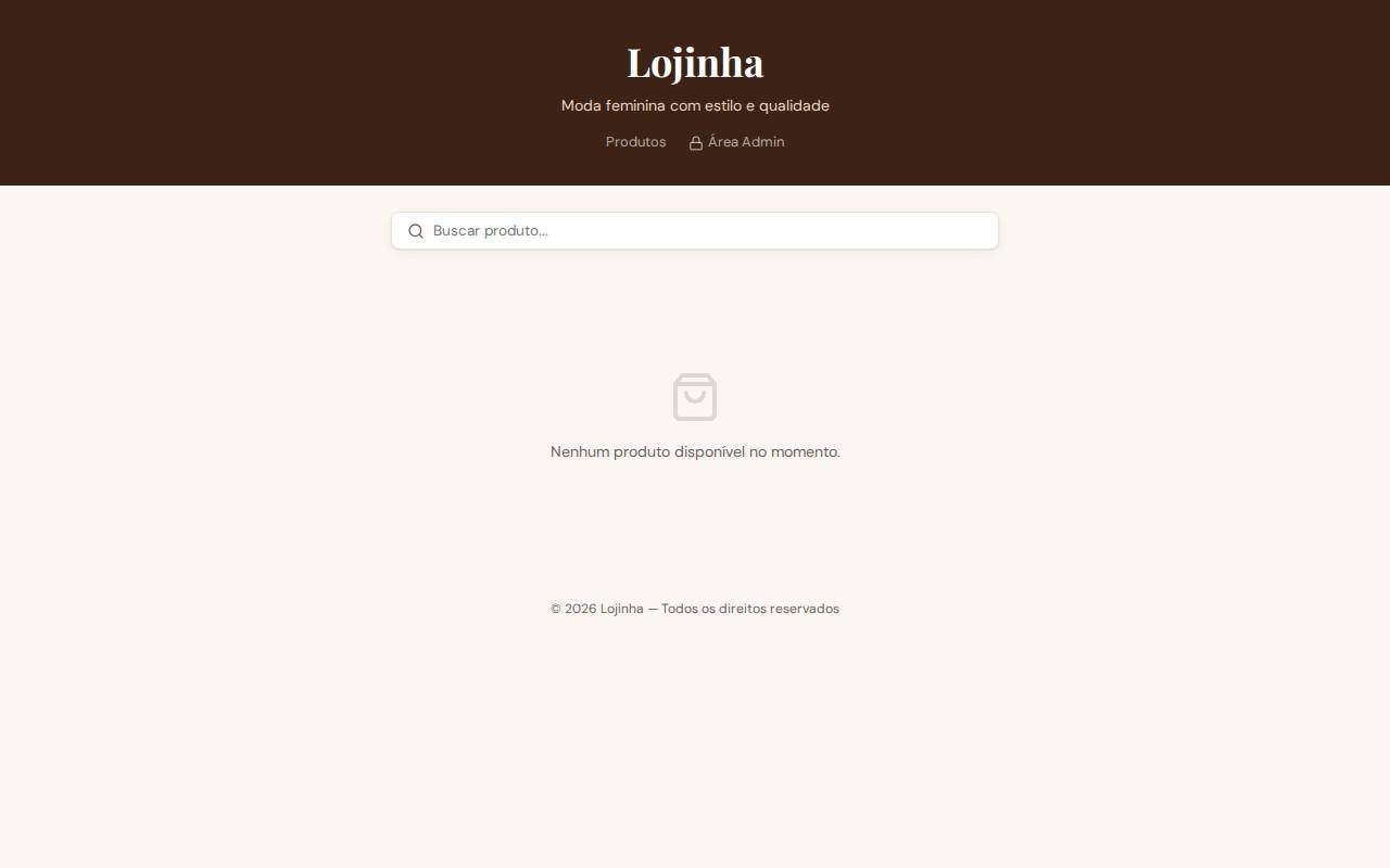 Captura de tela do site Lojinha NexiaLabs