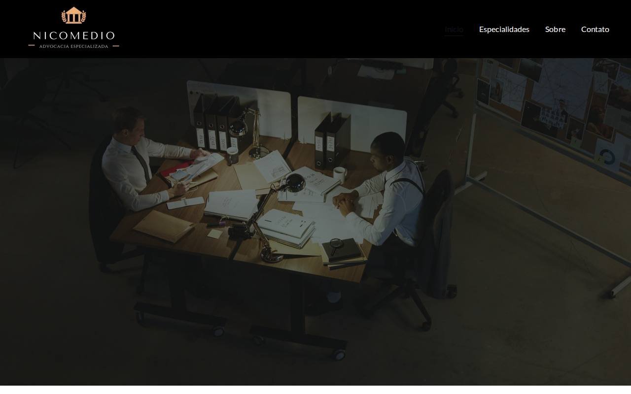 Captura de tela do site Nicomédio Advocacia