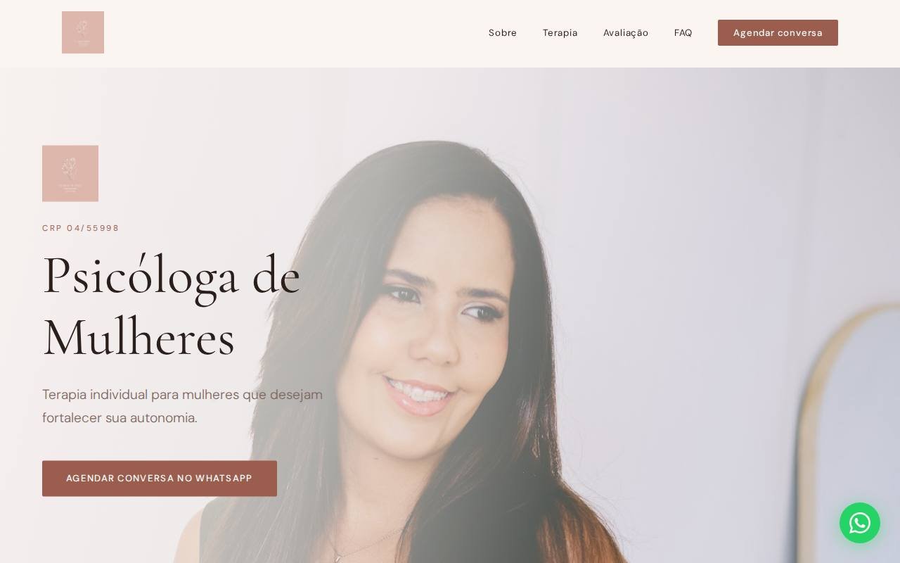 Captura de tela do site Poliana Pacheco · Psicóloga