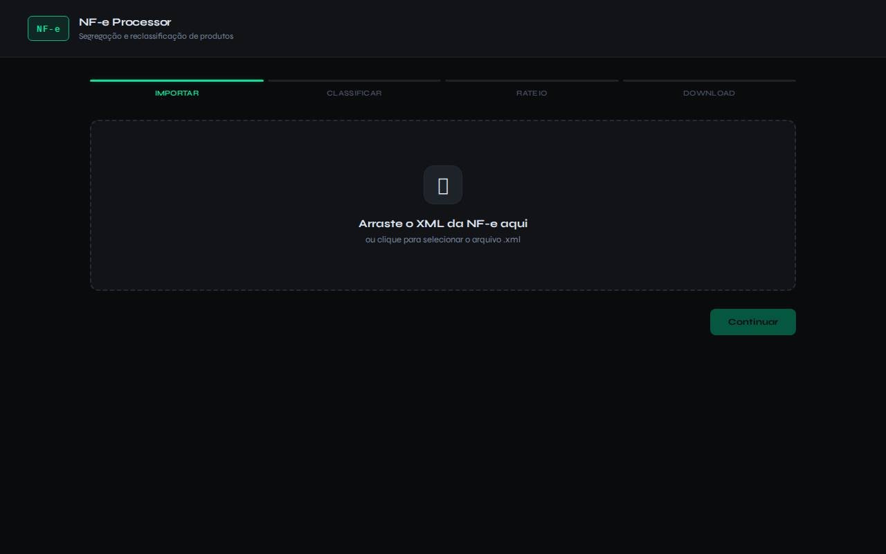 Captura de tela do site Processador NF-e