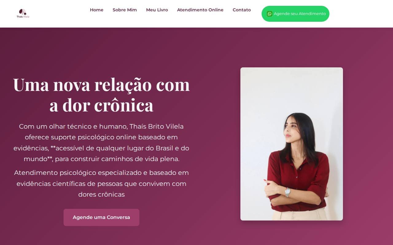 Captura de tela do site Thaís Brito Vilela