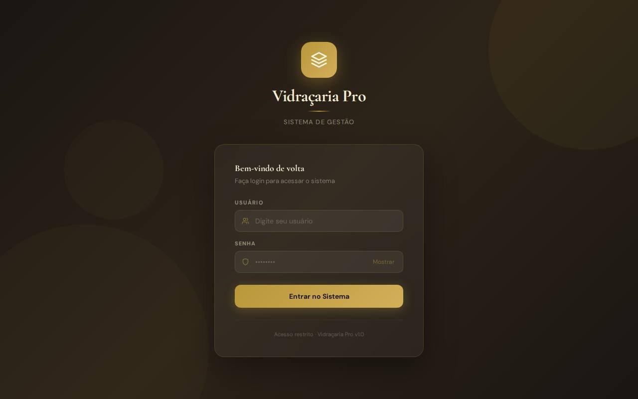 Captura de tela do site Vidraçaria Pro