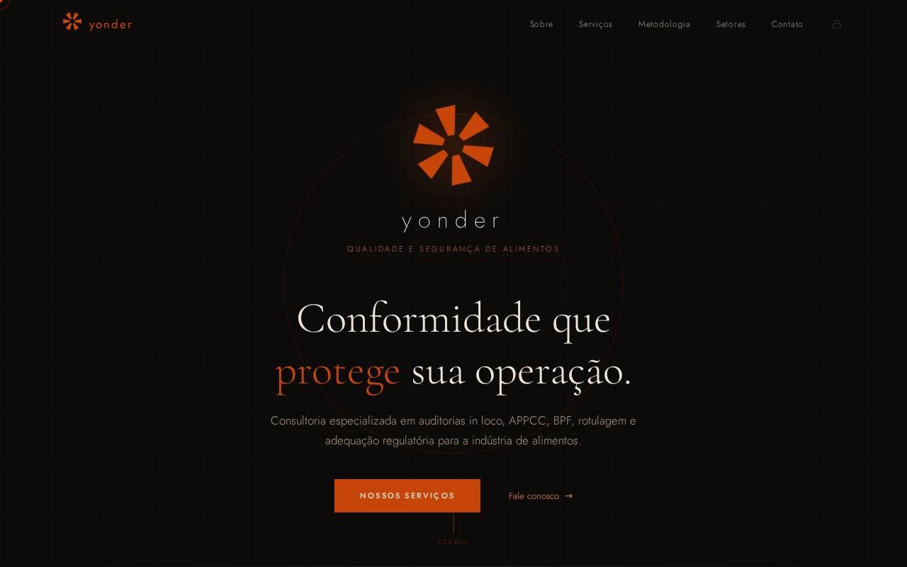 Captura de tela do site Yonder Consultoria
